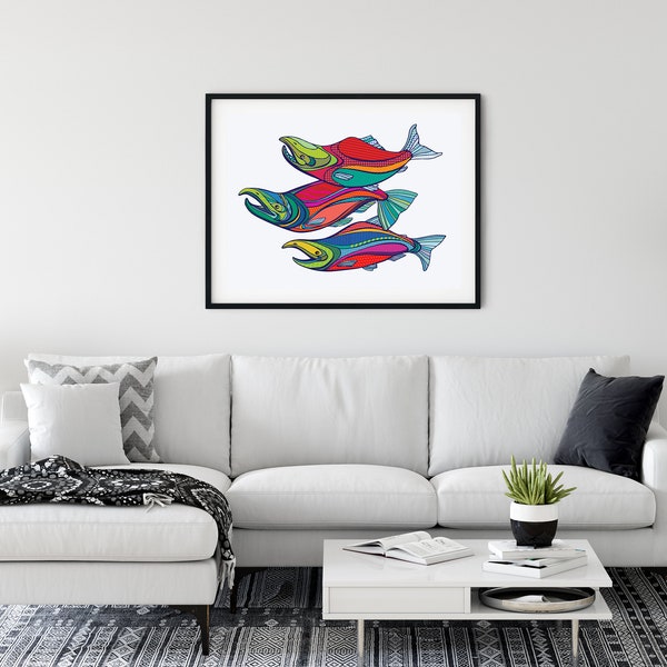 Metal Salmon Art Etsy