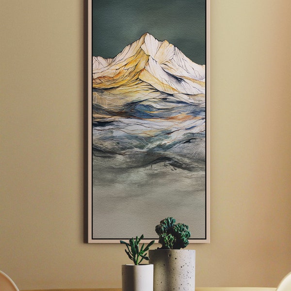 Canvas Art Print Home Colorful wall artwork Mountain Mountains acrylic paint Design vibrant color Alaskan Artist Annie Brace Corso Graphics