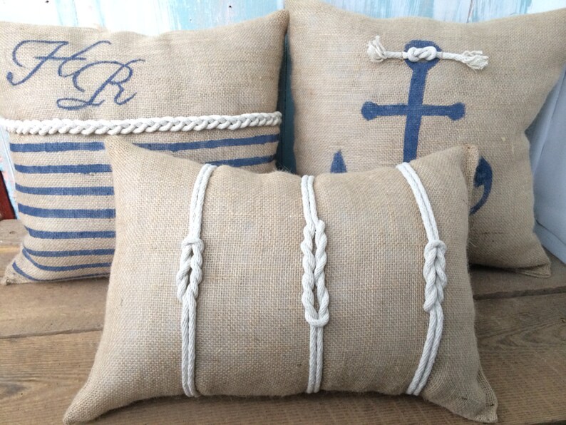 Nautical rope pillow Etsy