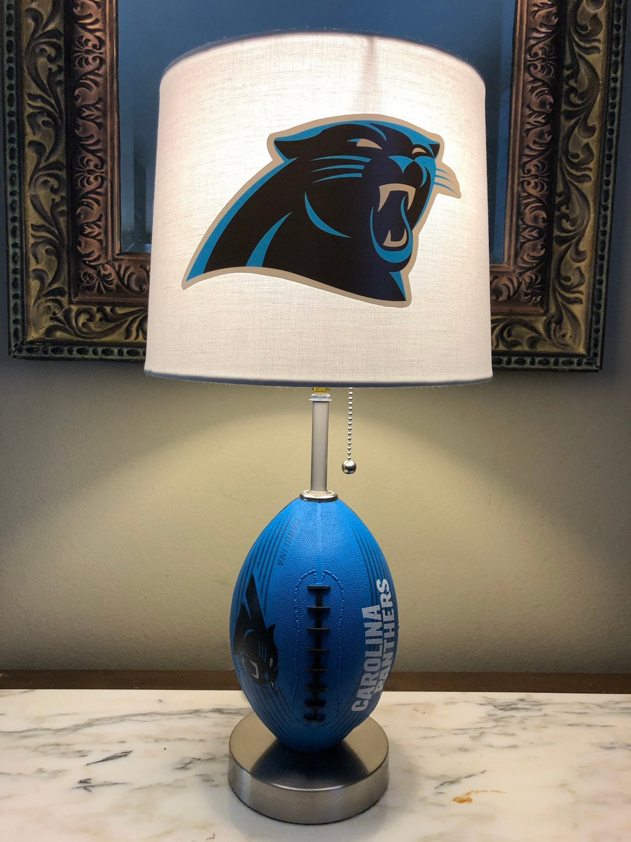 Carolina panthers football lamp. Nfl sports team. Made by Etsy