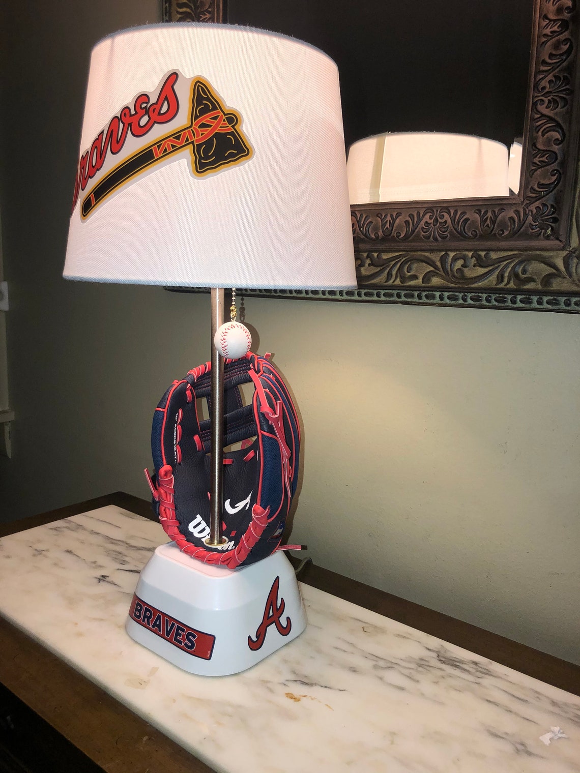 Atlanta Braves baseball glove Lamp. Etsy
