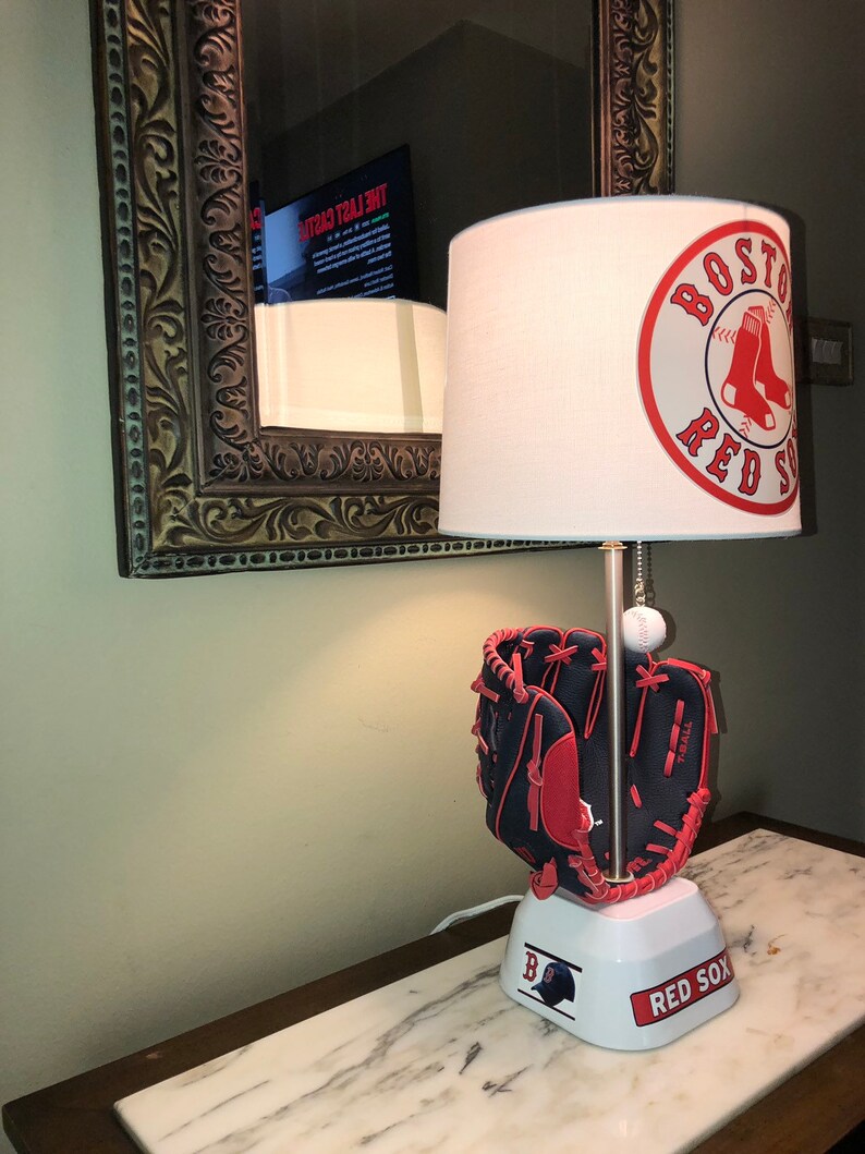 Boston Red Sox baseball glove Lamp. Made by thatlampguy Etsy