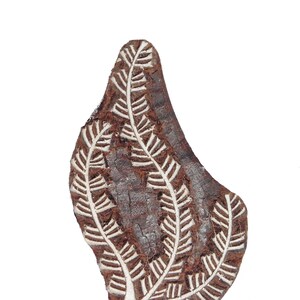 Fair Trade 3.5 x 5cm Seaweed Coral Design Carved Indian Wooden Printing Block Stamp