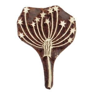 Fair Trade 6,8 cm Blumenmuster geschnitzter indischer Holzdruckblock Stempel