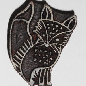 Fox Stamp Hand Carved Indian Wooden Printing Block 6.5cm (FX5)