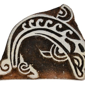 Fair Trade 5,5 cm x 4,3 cm Delfin am Meer Design geschnitzter indischer Holzdruckblock Stempel