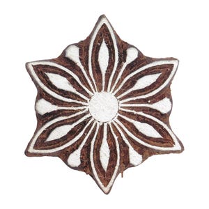 Floral Flower Stempel Fair Trade 5 x 5,8 cm geschnitzten indischen Holzdruckblock