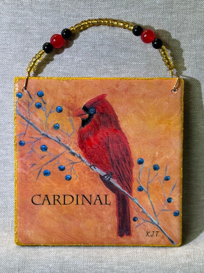 Cardinal w/ Blueberries image 1