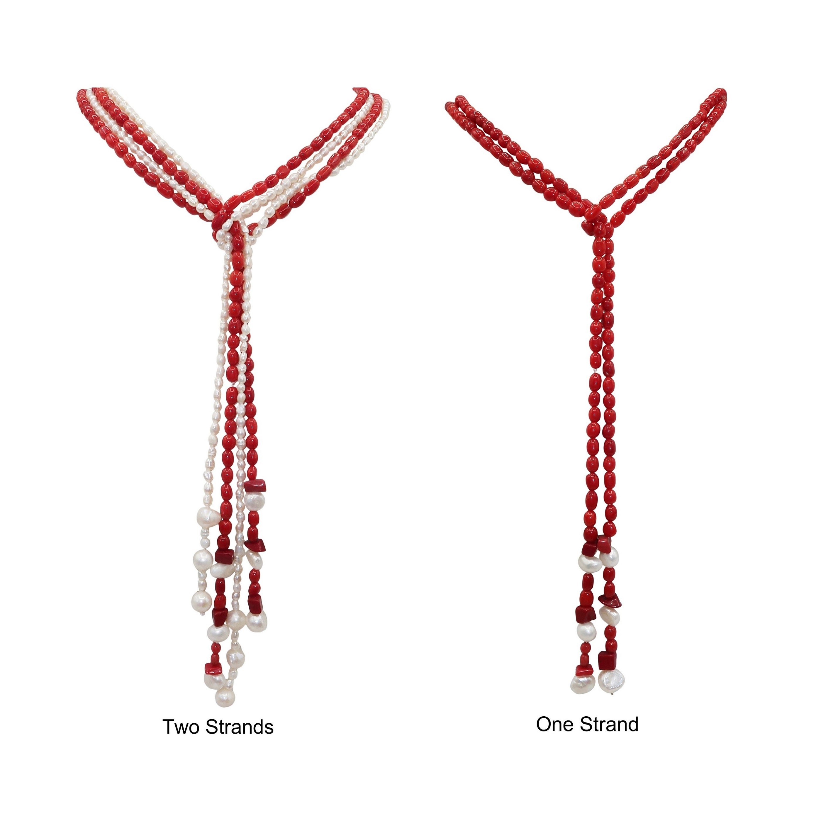 Collana a 4 fili di corallo del Mediterraneo e perle di acqua dolce. Chiusura in argento placcato oro 18kt Collana a 4 fili di corallo del Mediterraneo e perle di acqua dolce. Chiusura in argento placcato oro 18kt