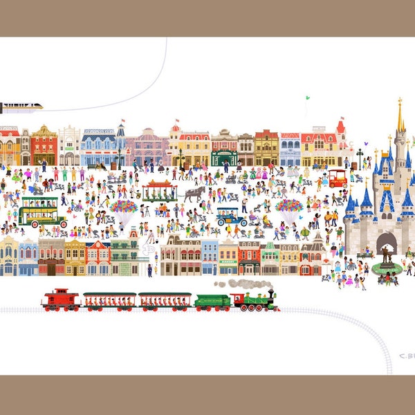 Right Down the Middle of Main Street, Large Panoramic Print