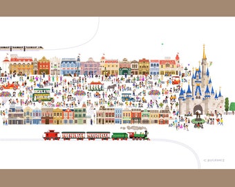 Right Down the Middle of Main Street, Large Panoramic Print