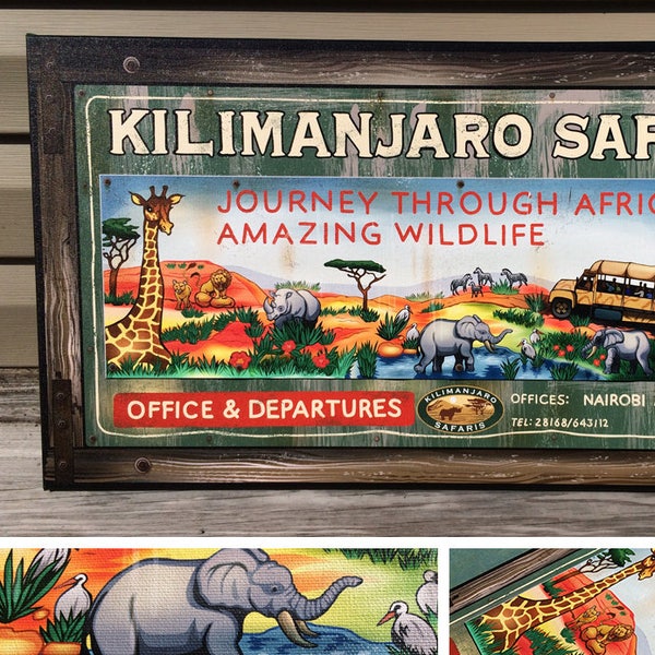 Kilimanjaro Safaris Gallery Wrapped Canvas Sign Print