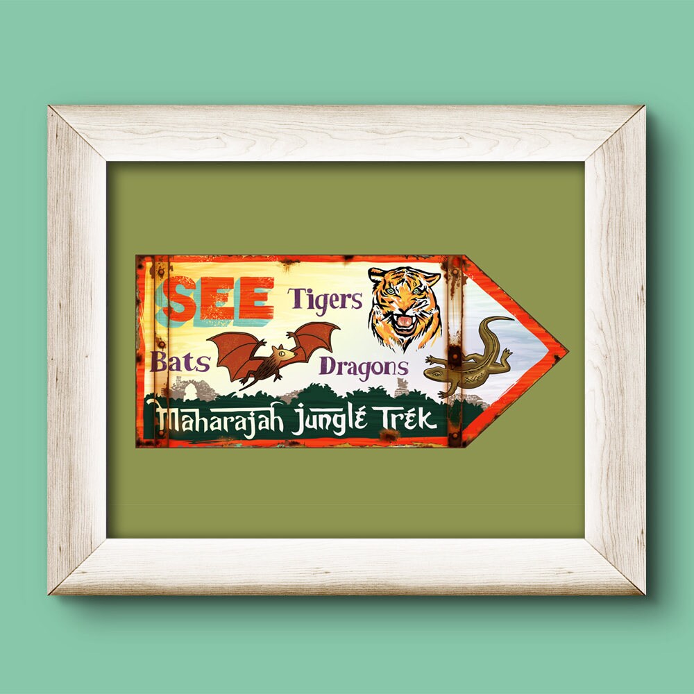 Walt Disney World Signage Digital Art Print: Maharajah Jungle Trek