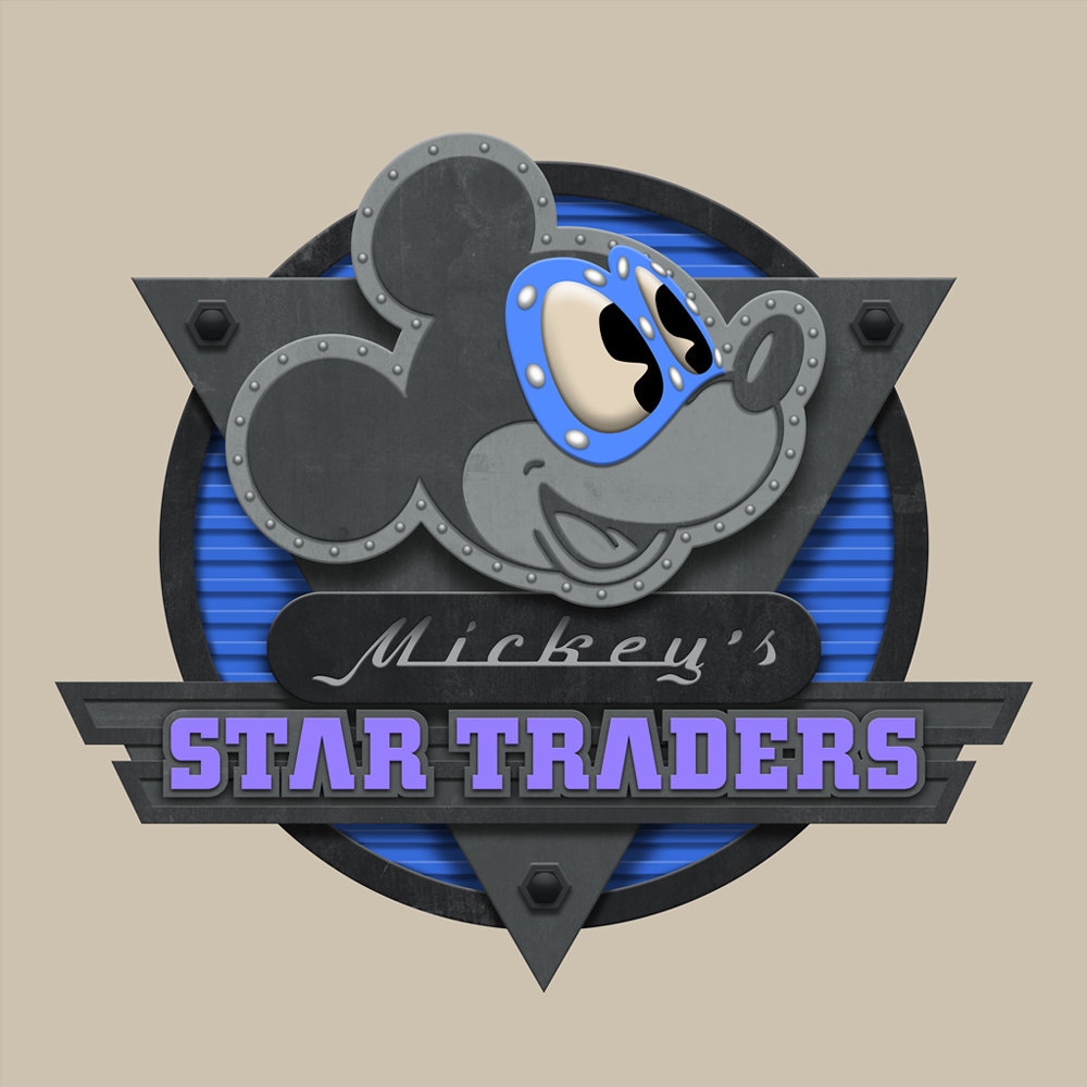 Walt Disney World Signage Digital Art Print: Mickey's Star Traders