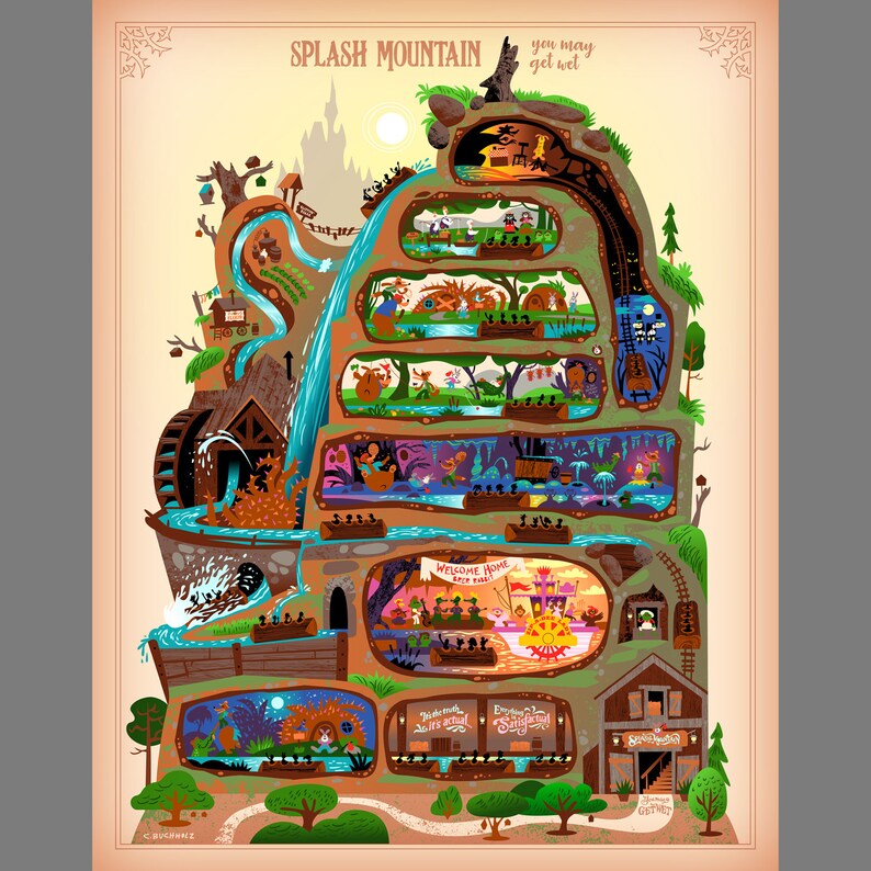 Splash Mountain Print Magic Kingdom Walt Disney World Etsy