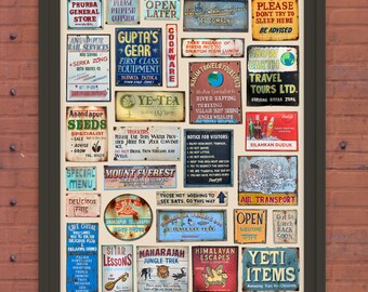 Signs of Anandapur Print, Asia, Animal Kingdom, Typography, Walt Disney World