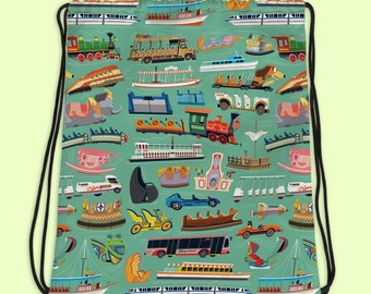 Walt Disney World in Motion Print Drawstring Bag