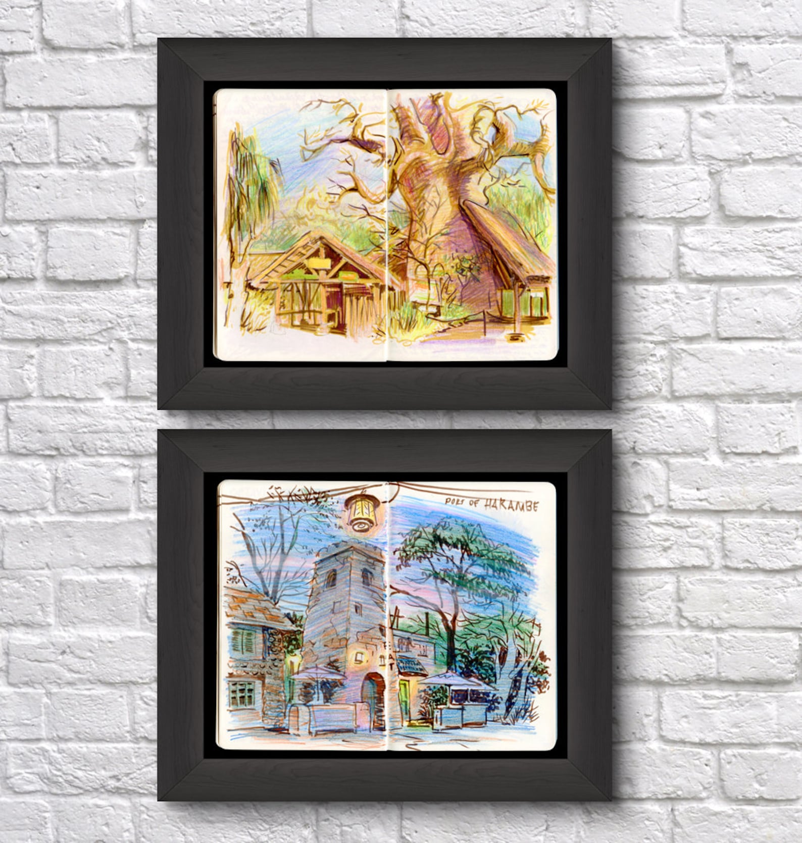 Walt Disney World Sketchbook Prints Etsy