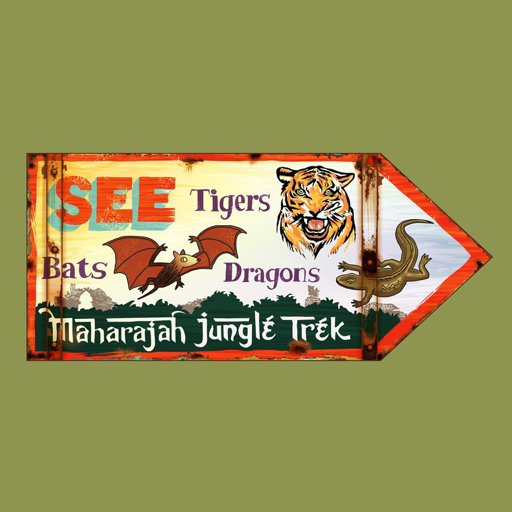 Walt Disney World Signage Digital Art Print: Maharajah Jungle Trek