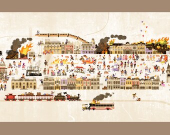 Main Street Pirate Invasion! Large Panoramic Print
