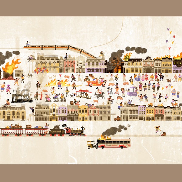 Main Street Pirate Invasion! Large Panoramic Print