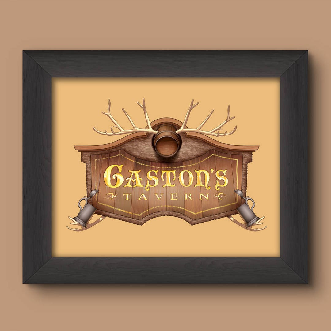 Walt Disney World Signage Digital Art Print: Gaston's Tavern - Etsy