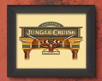 Disneyland Signage Digital Art Print: Jungle Cruise