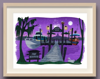 Fort Wilderness Marina Magical Evening Print