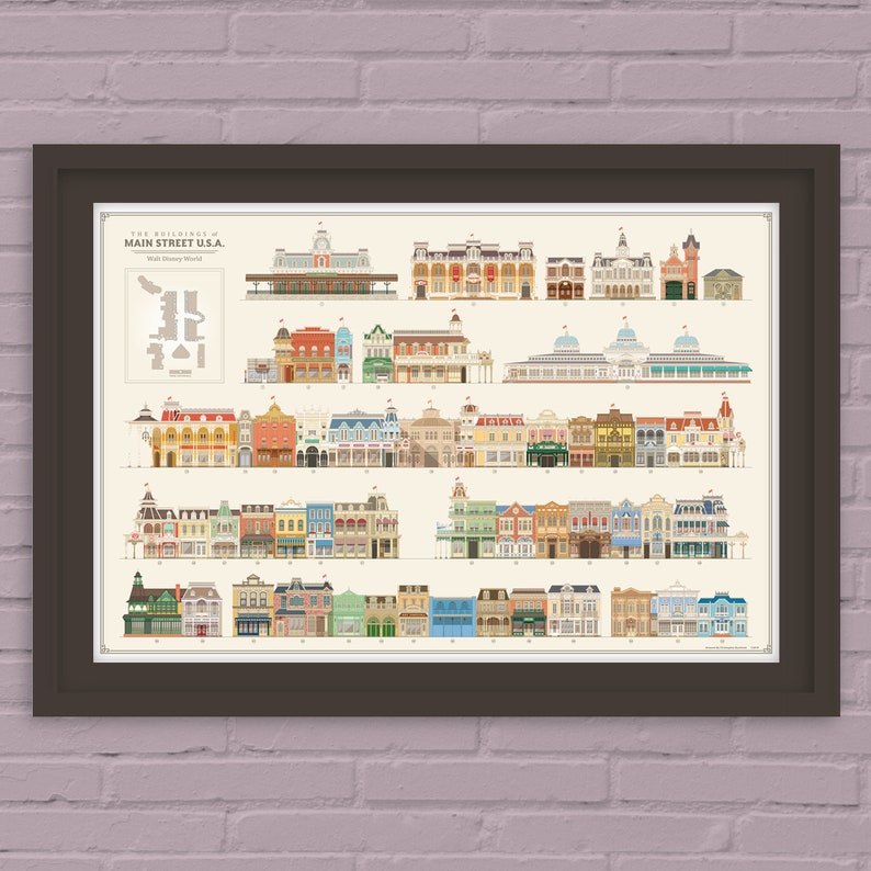 The Buildings Of Main Street Walt Disney World Print With Image 0