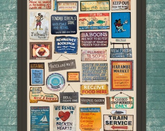 Signs of Harambe Print, Africa, Animal Kingdom, Typography, Walt Disney World