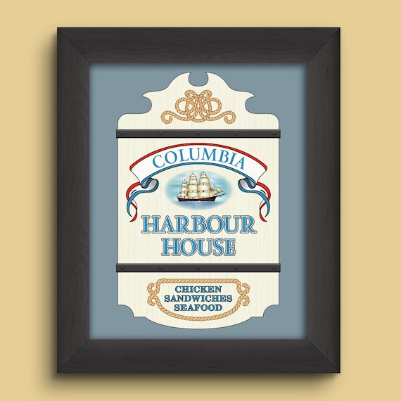 Walt Disney World Signage Digital Art Print: Columbia Harbour