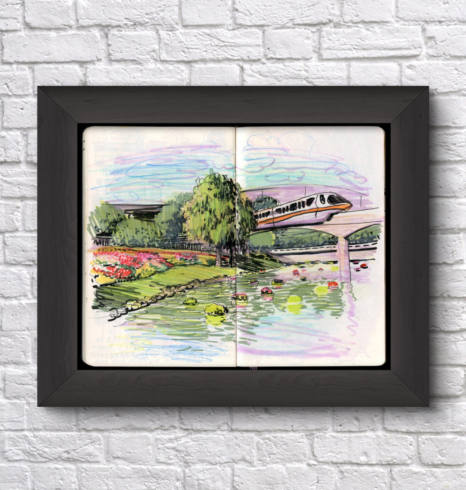 Walt Disney World Sketchbook Prints Etsy