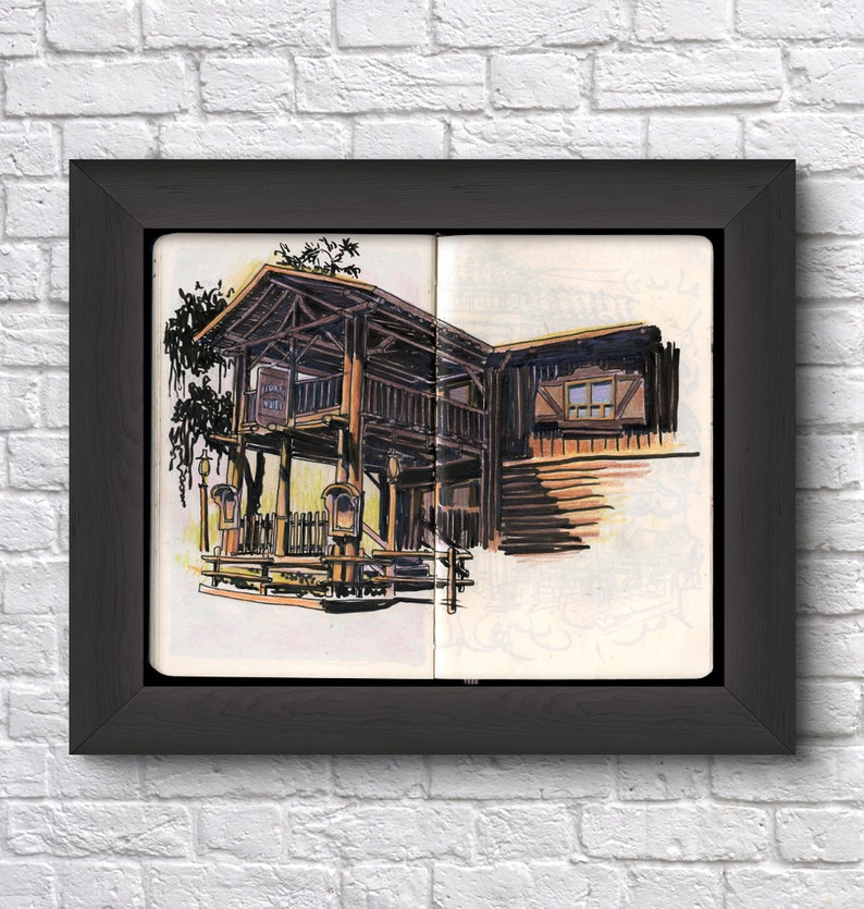 Walt Disney World Sketchbook Prints Etsy