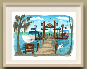 Fort Wilderness Marina Magical Morning Print