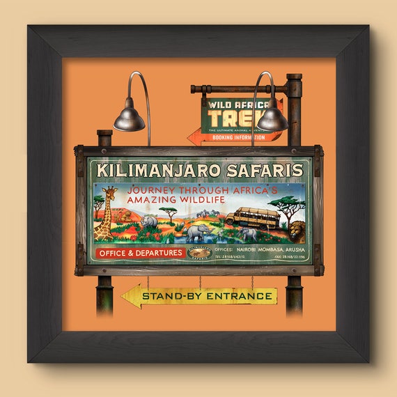Walt Disney World Signage Digital Art Print: Kilimanjaro Safaris