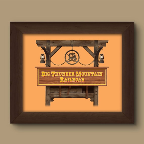 Walt Disney World Signage Digital Art Print: Big Thunder Mountain