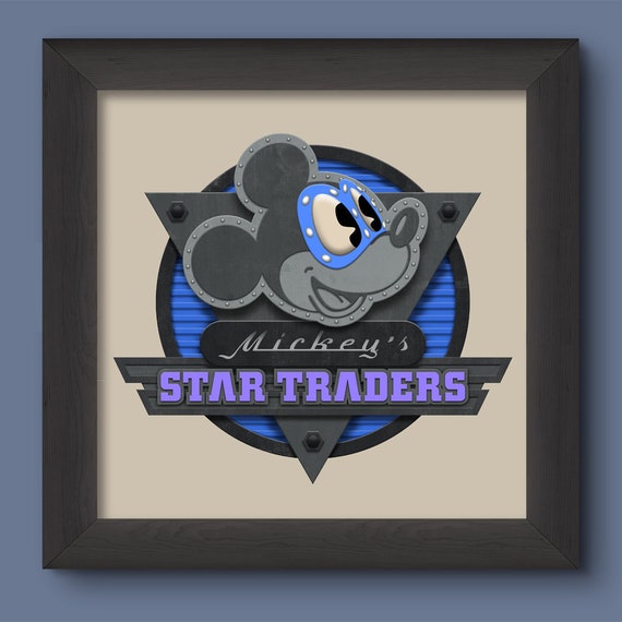 Walt Disney World Signage Digital Art Print: Mickey's Star Traders
