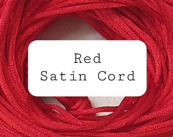 Satin Cord 1mm Red 8 x 1.5m Strands