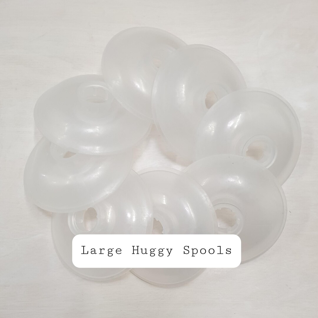 Eight Large 3.5inch Pliable Clear Plastic Huggy Spool Rounds Kumihimo ...