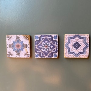 Portuguese tile magnets set of 3