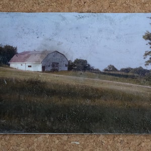 White Barn, Tioga County PA--Encaustic Photograph