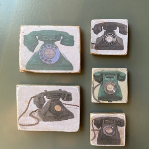 Retro Telephone magnets- set of five