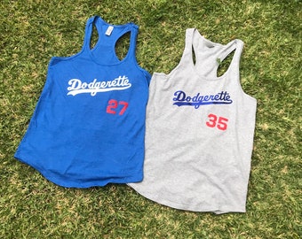 Personalized Dodgerette Tank - Glitter