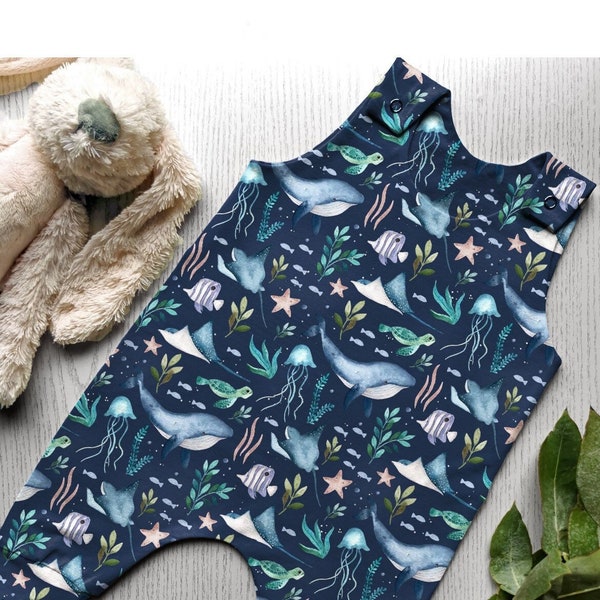 Under the sea handmade cotton jersey romper or leggings - made to order