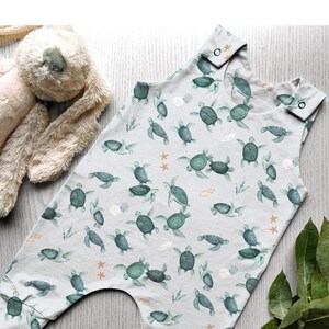 Turtle handmade cotton jersey romper or leggings - made to order