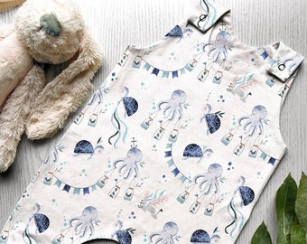 Under the sea handmade cotton jersey romper or leggings - made to order