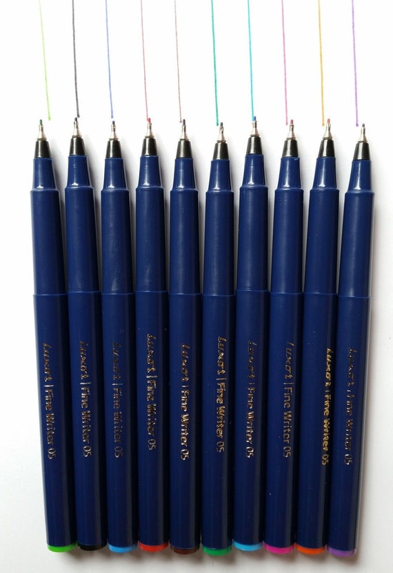 Luxor Artist Fine Writer Drawing Pens Set of 10 Pens Assorted Etsy
