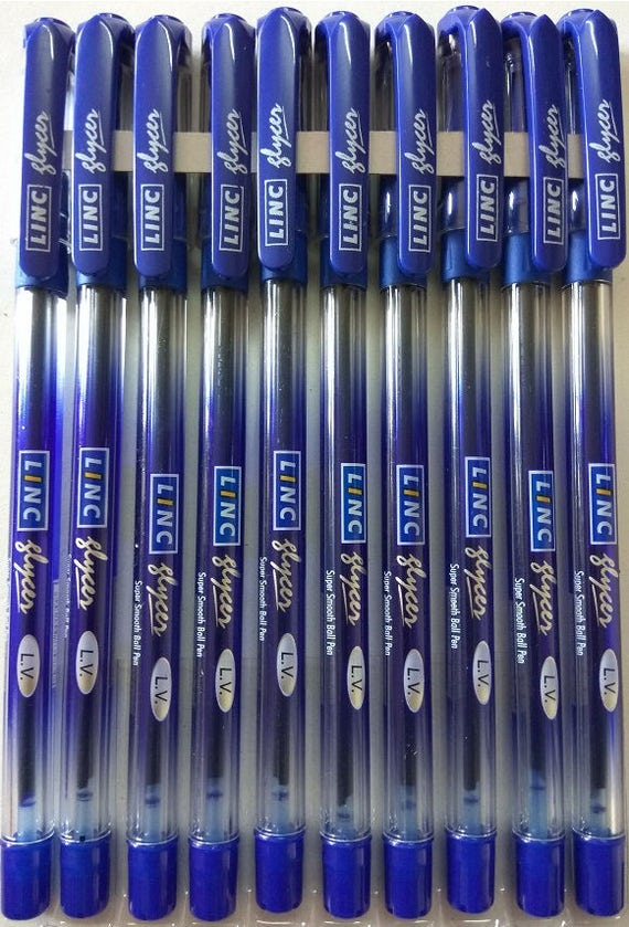 New Set of 10 Linc Glycer Ball Point Pen Blue Color ink 0.6 Etsy