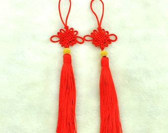 Pendientes De Borla De Corbata Tejida De Estilo Chino Boho Pendientes De Borla De Corbata Tejida De Estilo Chino Boho