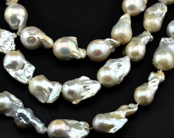 Special black baroque black 15x25mm irregular rebirth pearl loose beads 15'' 